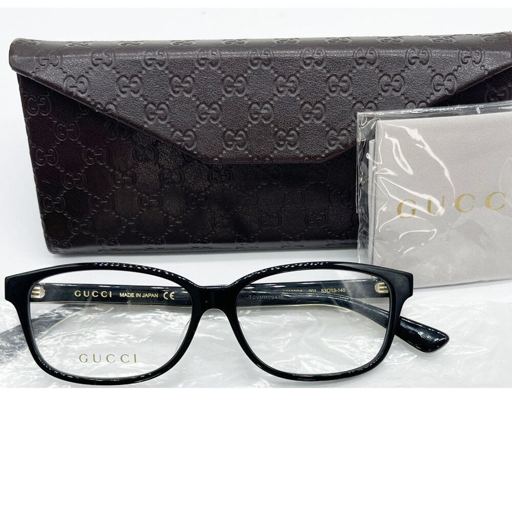 Gucci Eyeglasses GG0386OA 001 53mm Black / Demo Lens - Picture 2 of 13